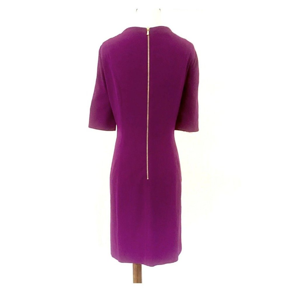 Tahari Short Sleeve Plum Woven Dress - Picture 4 of 7